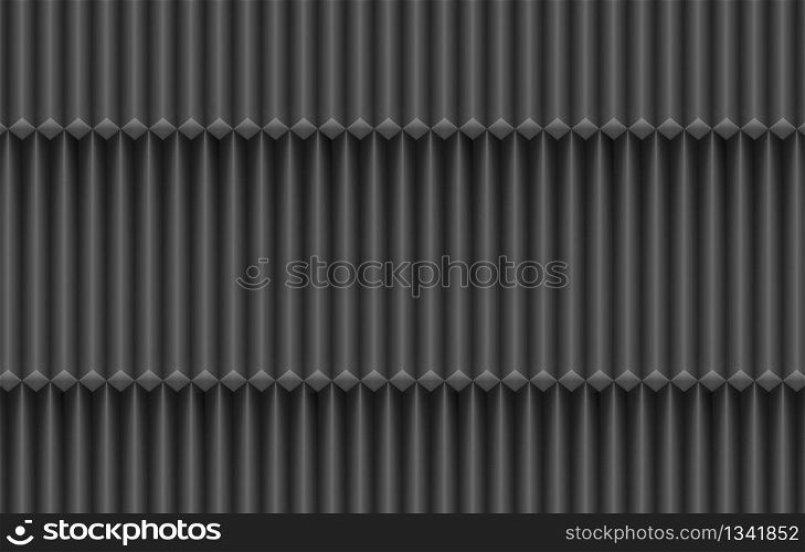 3d rendering. modern dark vertical parallel bar pattern design wall background.