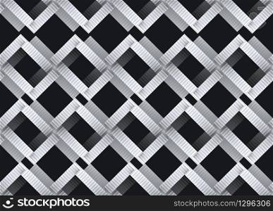 3d rendering. modern design of seamless intersection staircase pattern on black wall background.