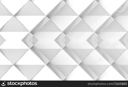 3d rendering. modern design white grid square paper art pattern texture wall background.