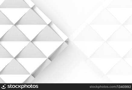 3d rendering. modern design white grid square paper art patternon gray wall background.