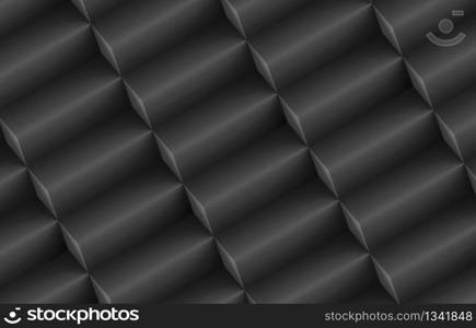 3d rendering. modern diagonal dark long cube box stack row wall background.