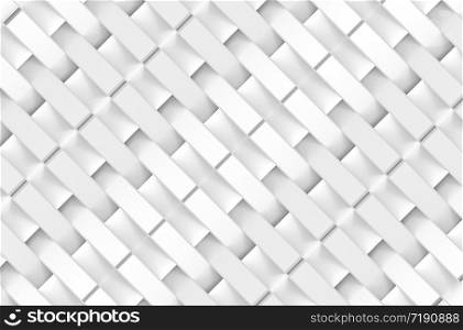 3d rendering. modern diagonal white rectangle bar pattern art design wall background.