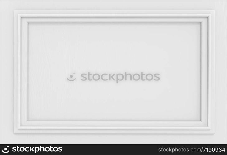 3d rendering. Modern empty classical pattern rectangle frame wall background.