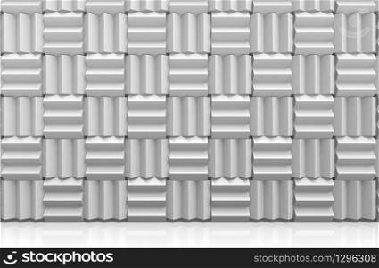 3d rendering. modern gray art design sqaure tiles block stack wall background.