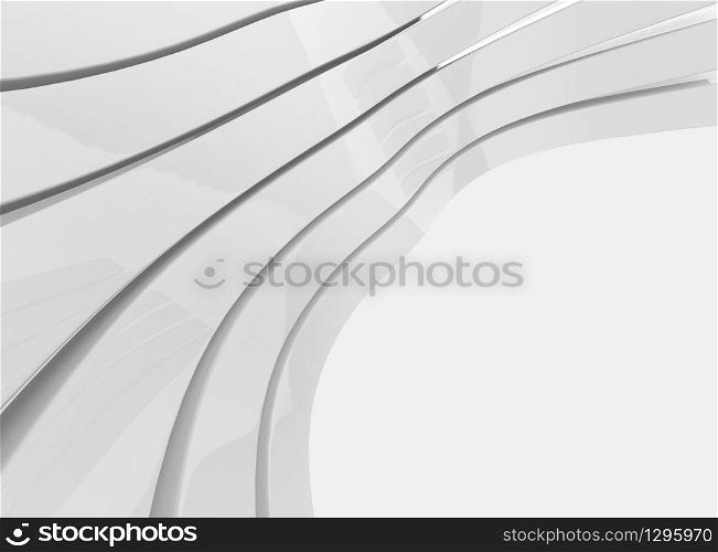 3d rendering. modern gray curve panels on copy space backgorund.
