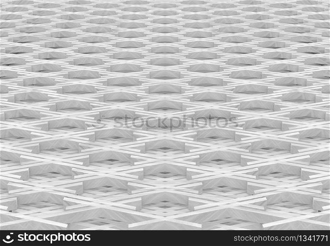 3d rendering. modern gray wood strip crossing pattern wall floor background.