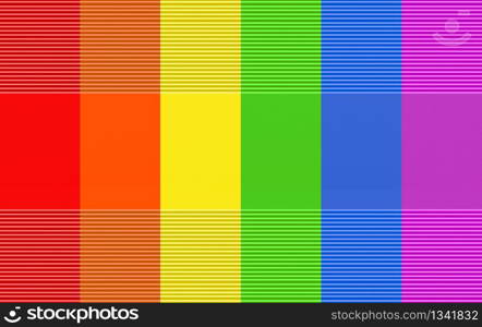 3d rendering. modern lgbt rainbow color flag wall design background.