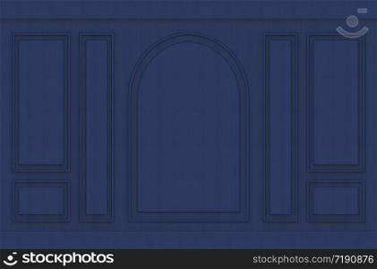 3d rendering. modern luxurious Dark blue classical pattern design vintage wall background.