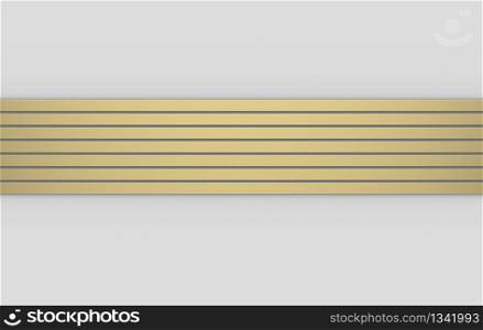 3d rendering. modern luxury Gold horizontal bar pattern on gray background.