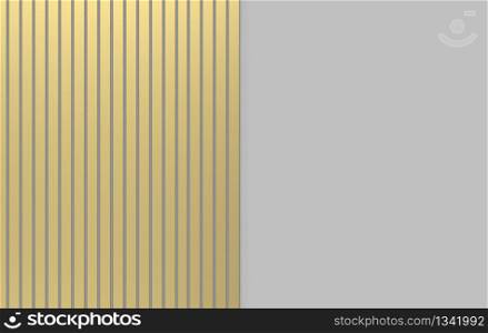3d rendering. modern luxury Gold vertical bar pattern on gray background.