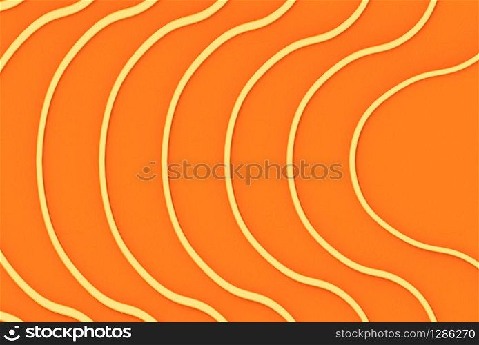 3d rendering. modern orange curve line pattern or salmon meat wall background.