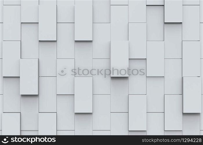 3d rendering. modern random vertical rectangular ceramic block stack wall background.