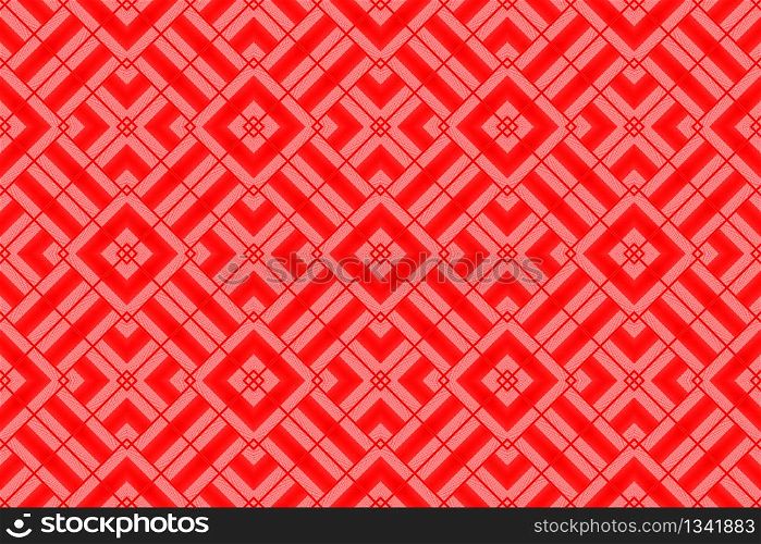 3d rendering. modern red square grid art tile pattern design wall background.