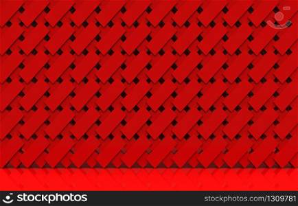 3d rendering. modern red square grid art tile pattern design wall texture background.