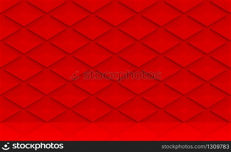 3d rendering. modern red square grid art tile pattern design wall texture background.