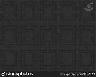 3d rendering. modern seamless black square pattern tiles on wood background.