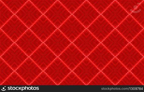 3d rendering. modern seamless red square grid art tile pattern design wall texture background.