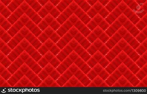 3d rendering. modern seamless red square grid art tile pattern design wall texture background.
