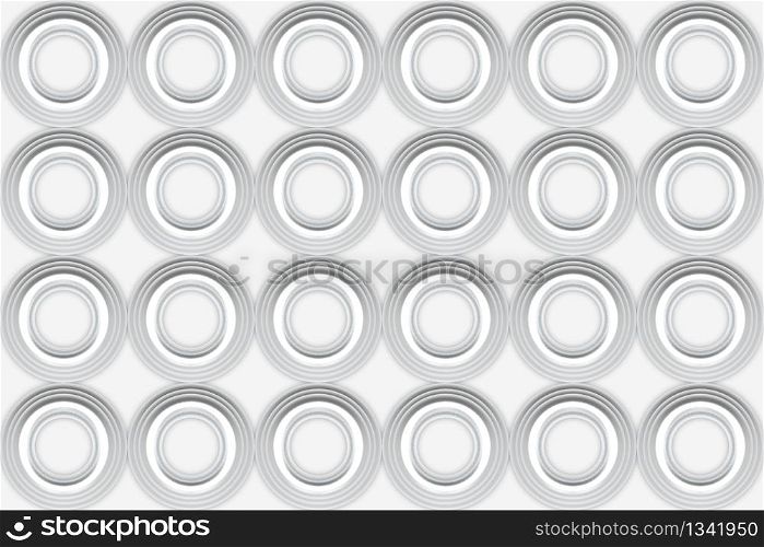 3d rendering. modern seamless white circular shape pattern wall design background.