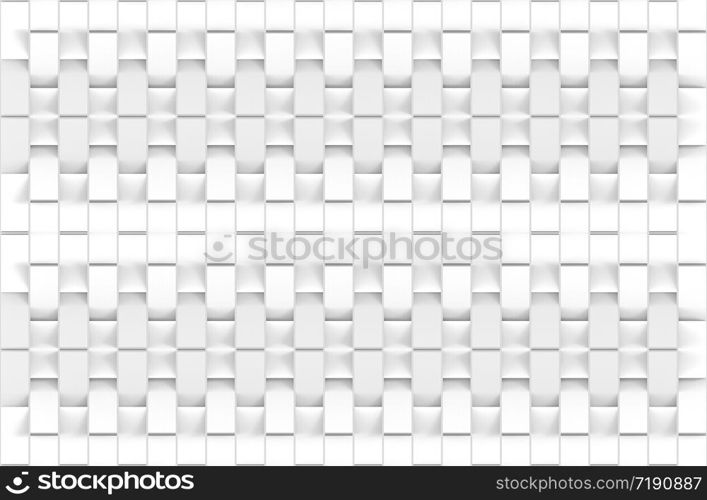 3d rendering. modern seamless white rectangle bar zip pattern shape wall design background.