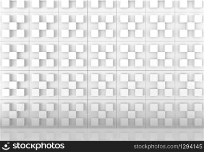 3d rendering. modern square block pattern wall and floor background.