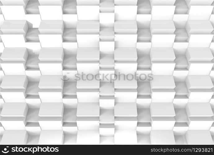 3d rendering. modern square cube box stack wall background.