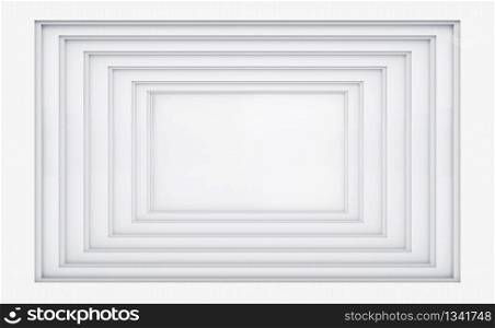 3d rendering. modern square gray tunnel illusion wall design background.