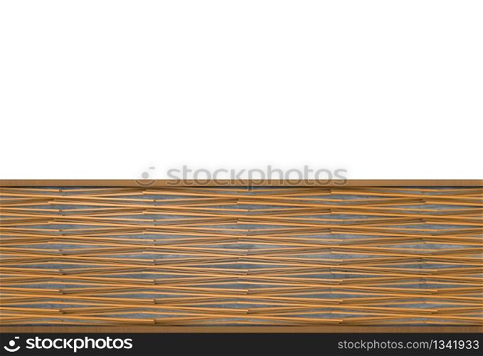 3d rendering. modern strip crossing wood panel design pattern on white wall background.
