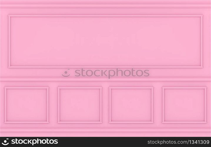3d rendering. modern sweet pink square classic pattern wall design background.