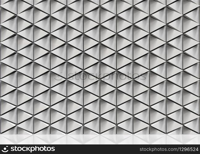 3d rendering. modern triangle tile wall background with floor.
