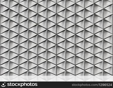 3d rendering. modern triangle tile wall background with floor.