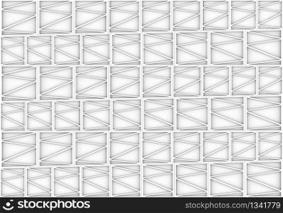3d rendering. modern triangle zig zag in square frame pattern design wall background.