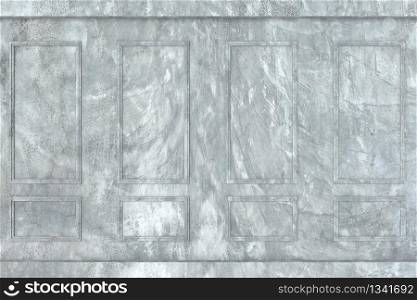 3d rendering. Modern vintage classical square frame pattern art cement wall design background.