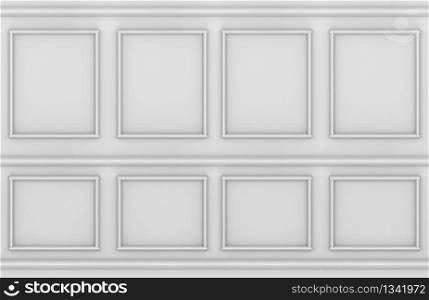 3d rendering. modern vintage classical style molding square pattern shape wall design background.