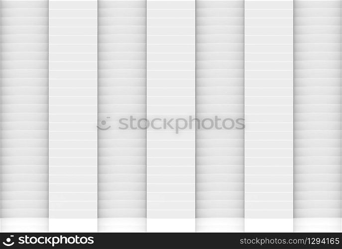 3d rendering. modern white horizontal rectangle stack wall background.