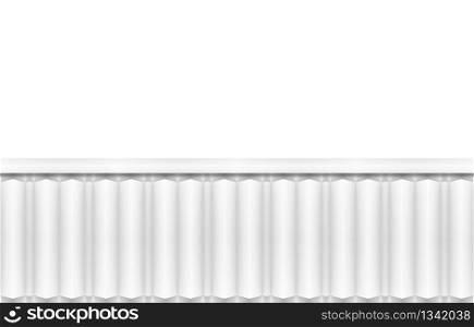 3d rendering. modern white minimal vertical parallel bar on white wall background.