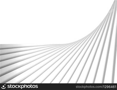 3d rendering. modern White panels curve background.
