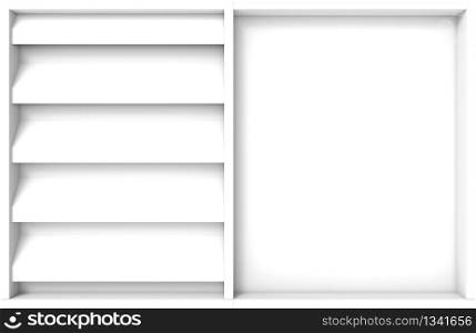 3d rendering. modern white wood panel window and empty space design wall background.