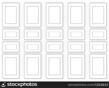 3d rendering. Modern white wooden classical square pattern wall background.