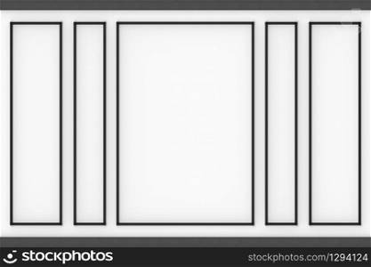 3d rendering. monochrome color style of classical modern square frame wall background.