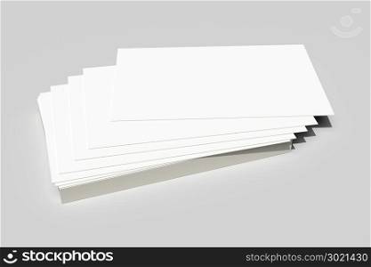 3d rendering of a batch of business cards