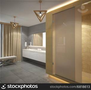 3d rendering of a bathroom interior design