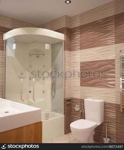 3d rendering of a bathroom interior design