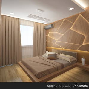 3d rendering of a bedroom interior design