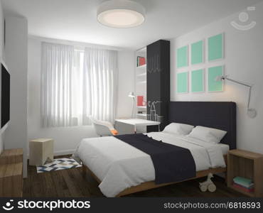 3d rendering of a bedroom interior design