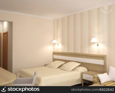 3d rendering of a bedroom interior design