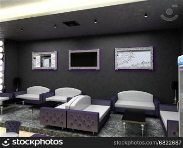 3d rendering of a coffee bar interior design
