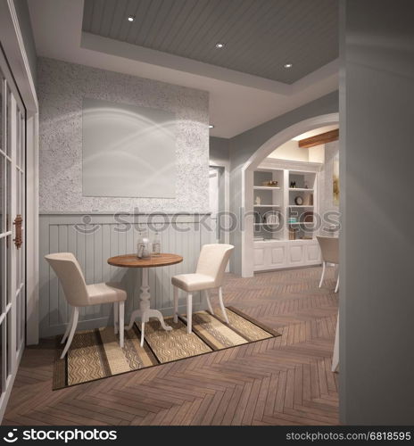 3d rendering of a dining room interior design