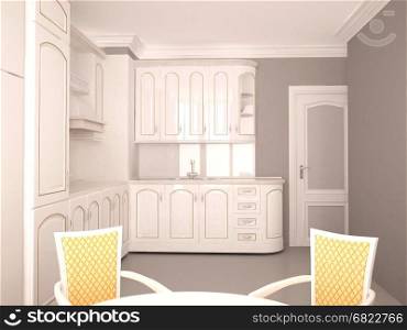 3d rendering of a dining room interior design