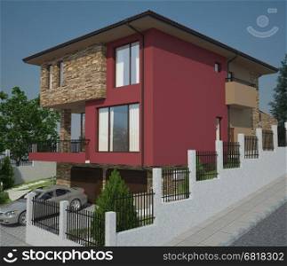 3d rendering of a facades of house